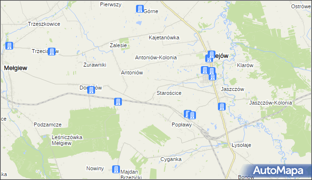 mapa Starościce, Starościce na mapie Targeo