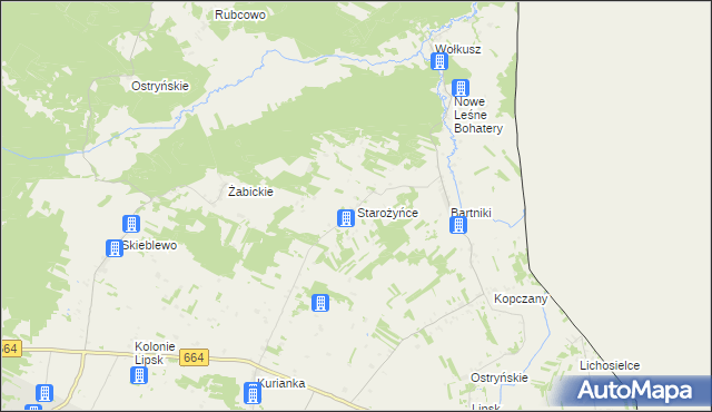 mapa Starożyńce, Starożyńce na mapie Targeo