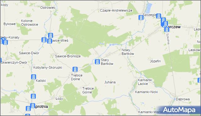 mapa Stary Bartków, Stary Bartków na mapie Targeo