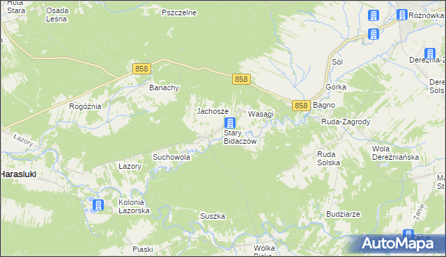 mapa Stary Bidaczów, Stary Bidaczów na mapie Targeo