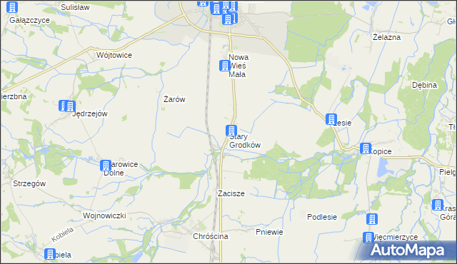 mapa Stary Grodków, Stary Grodków na mapie Targeo