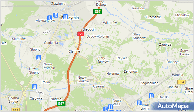 mapa Stary Janków, Stary Janków na mapie Targeo