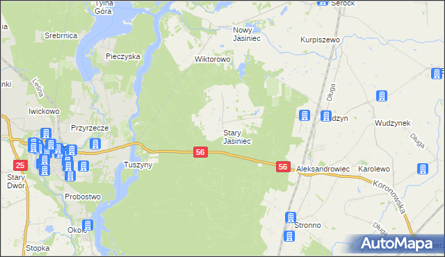 mapa Stary Jasiniec, Stary Jasiniec na mapie Targeo