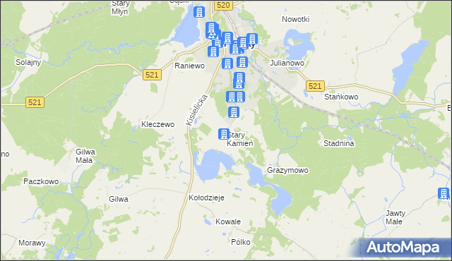 mapa Stary Kamień gmina Prabuty, Stary Kamień gmina Prabuty na mapie Targeo