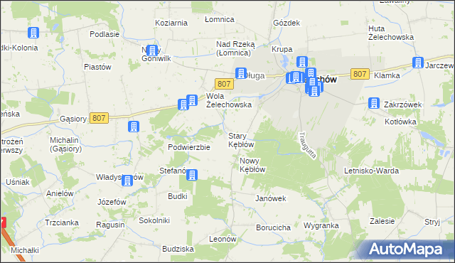 mapa Stary Kębłów, Stary Kębłów na mapie Targeo