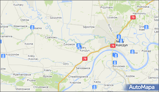 mapa Stary Korczyn, Stary Korczyn na mapie Targeo