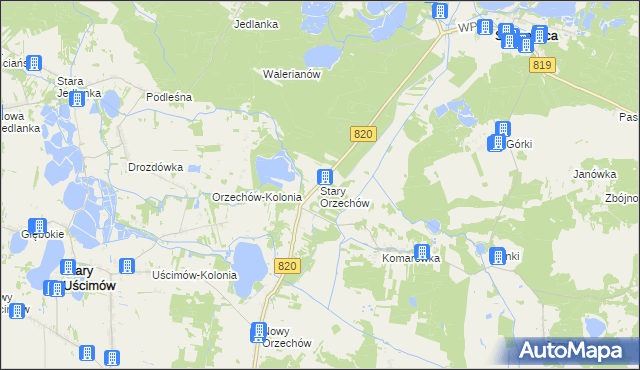 mapa Stary Orzechów, Stary Orzechów na mapie Targeo