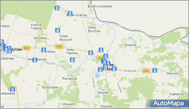 mapa Stary Pawłów, Stary Pawłów na mapie Targeo