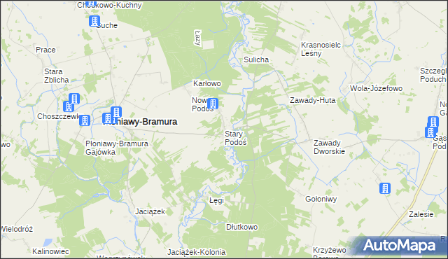 mapa Stary Podoś, Stary Podoś na mapie Targeo