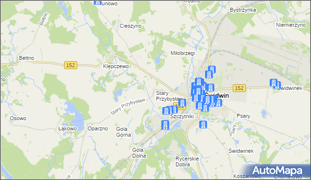 mapa Stary Przybysław, Stary Przybysław na mapie Targeo