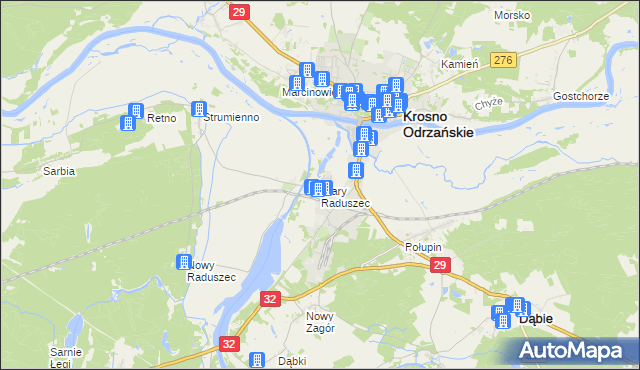 mapa Stary Raduszec, Stary Raduszec na mapie Targeo