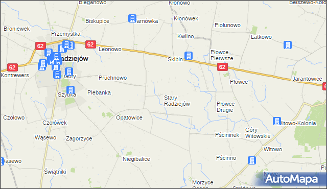 mapa Stary Radziejów, Stary Radziejów na mapie Targeo