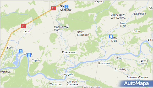 mapa Stary Strachocin, Stary Strachocin na mapie Targeo