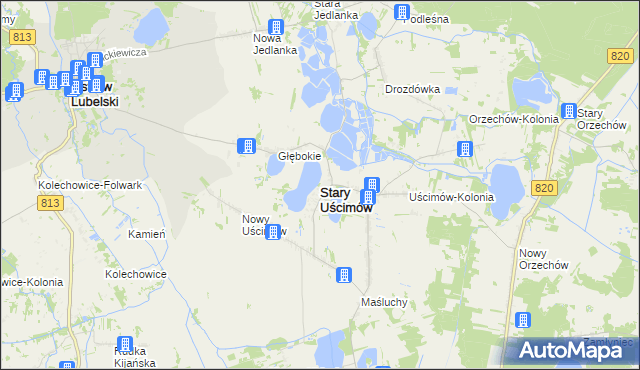 mapa Stary Uścimów, Stary Uścimów na mapie Targeo