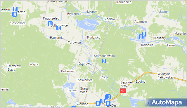 mapa Starzechowice, Starzechowice na mapie Targeo