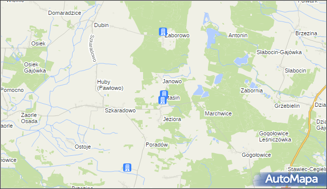 mapa Stasin gmina Jutrosin, Stasin gmina Jutrosin na mapie Targeo