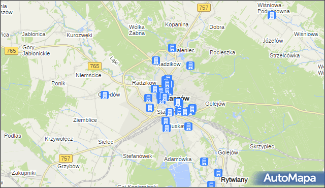 mapa Staszów, Staszów na mapie Targeo