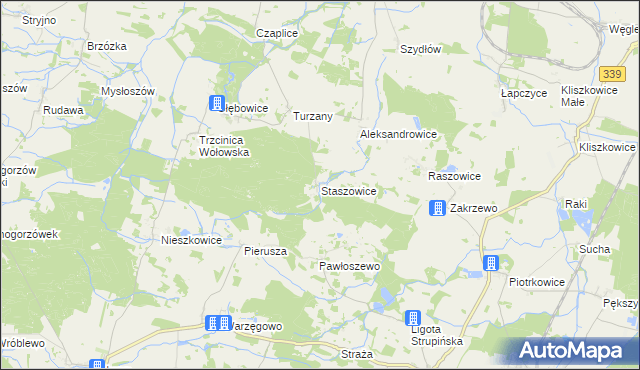 mapa Staszowice, Staszowice na mapie Targeo