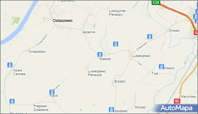 mapa Stawiec gmina Nowy Dwór Gdański, Stawiec gmina Nowy Dwór Gdański na mapie Targeo