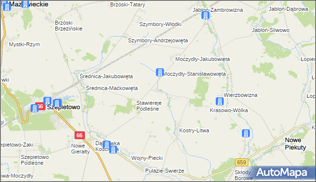 mapa Stawiereje-Michałowięta, Stawiereje-Michałowięta na mapie Targeo