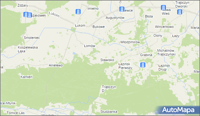 mapa Stawisko gmina Zagórów, Stawisko gmina Zagórów na mapie Targeo