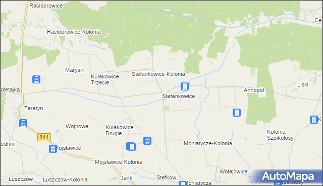 mapa Stefankowice, Stefankowice na mapie Targeo