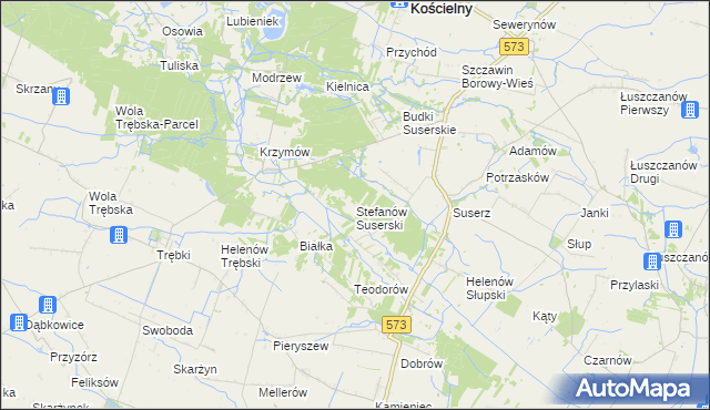 mapa Stefanów Suserski, Stefanów Suserski na mapie Targeo