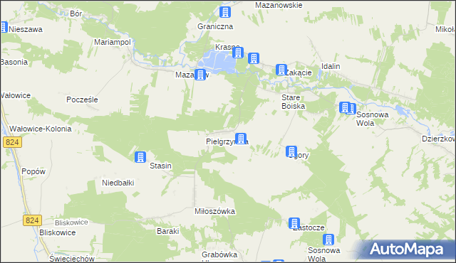 mapa Stefanówka gmina Józefów nad Wisłą, Stefanówka gmina Józefów nad Wisłą na mapie Targeo