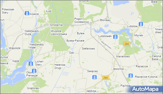 mapa Stefanowo gmina Sompolno, Stefanowo gmina Sompolno na mapie Targeo