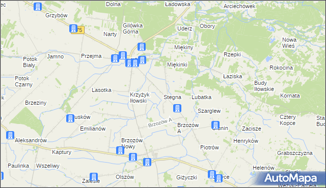 mapa Stegna gmina Iłów, Stegna gmina Iłów na mapie Targeo