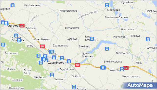 mapa Steklinek, Steklinek na mapie Targeo