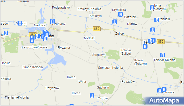 mapa Steniatyn, Steniatyn na mapie Targeo
