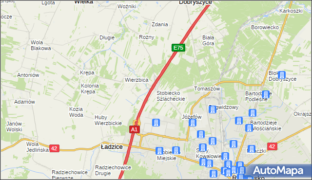 mapa Stobiecko Szlacheckie, Stobiecko Szlacheckie na mapie Targeo