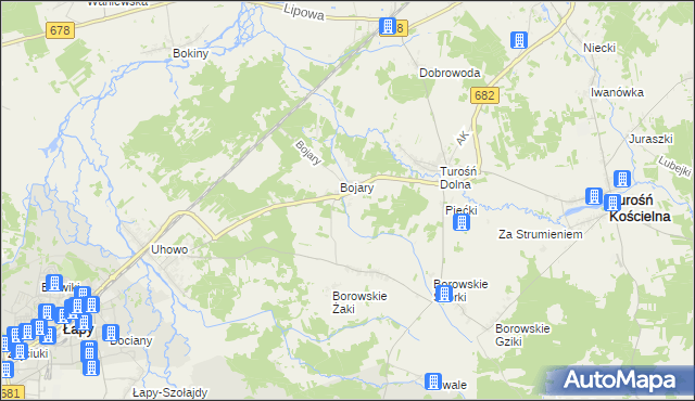 mapa Stoczki gmina Turośń Kościelna, Stoczki gmina Turośń Kościelna na mapie Targeo