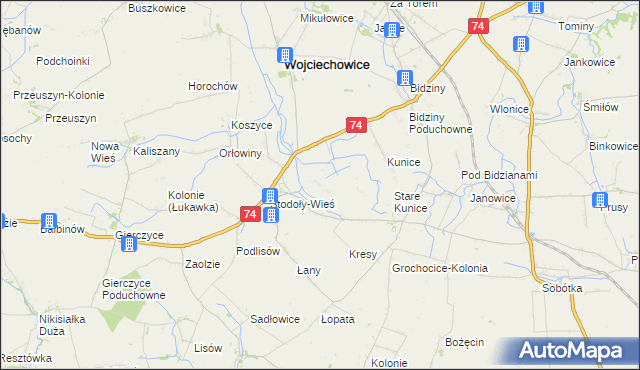 mapa Stodoły-Kolonie, Stodoły-Kolonie na mapie Targeo