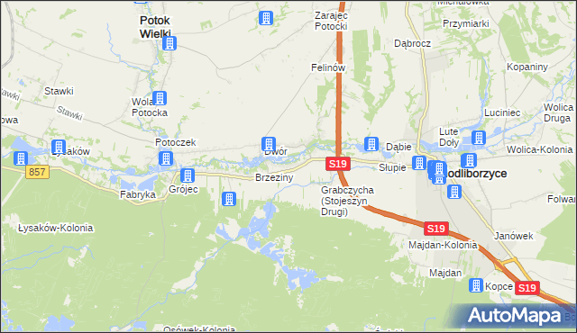 mapa Stojeszyn Drugi, Stojeszyn Drugi na mapie Targeo