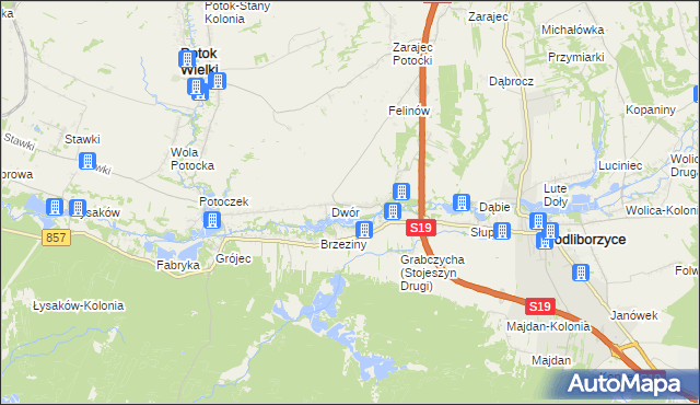 mapa Stojeszyn Pierwszy, Stojeszyn Pierwszy na mapie Targeo