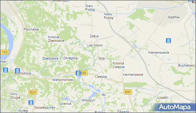 mapa Stok gmina Końskowola, Stok gmina Końskowola na mapie Targeo