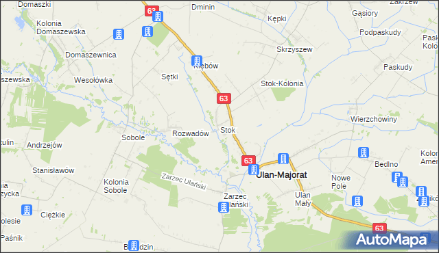 mapa Stok gmina Ulan-Majorat, Stok gmina Ulan-Majorat na mapie Targeo