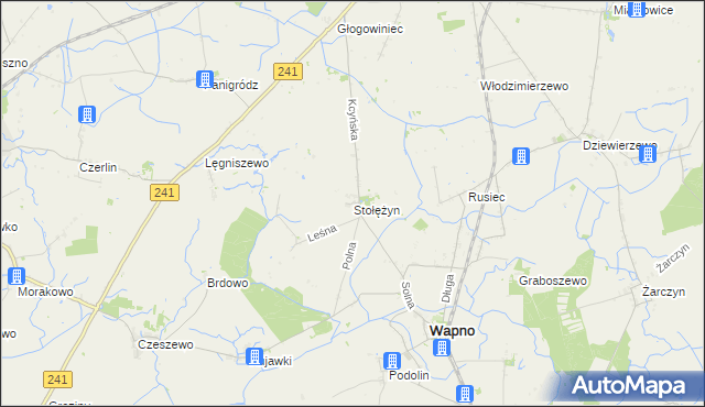 mapa Stołężyn, Stołężyn na mapie Targeo