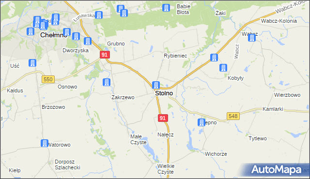 mapa Stolno powiat chełmiński, Stolno powiat chełmiński na mapie Targeo