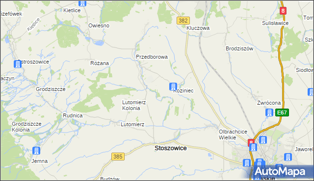 mapa Stoszowice Kolonia, Stoszowice Kolonia na mapie Targeo