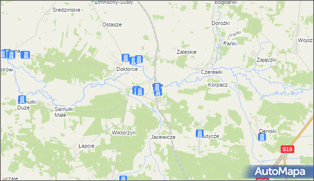 mapa Strabla, Strabla na mapie Targeo