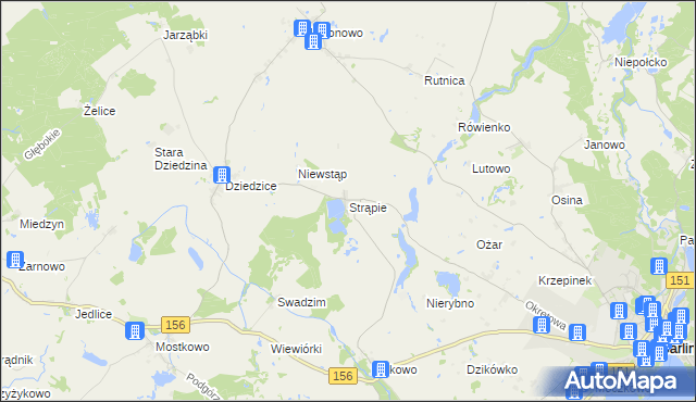 mapa Strąpie, Strąpie na mapie Targeo