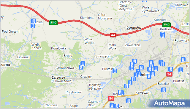 mapa Straszęcin, Straszęcin na mapie Targeo