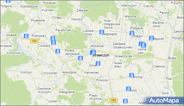 mapa Strawczyn, Strawczyn na mapie Targeo