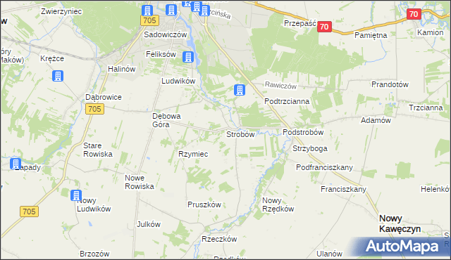 mapa Strobów, Strobów na mapie Targeo