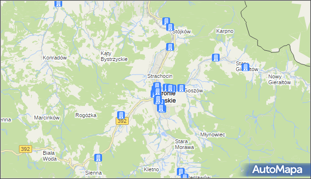 mapa Stronie Śląskie powiat kłodzki, Stronie Śląskie powiat kłodzki na mapie Targeo