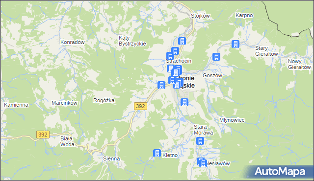 mapa Stronie Śląskie powiat kłodzki, Stronie Śląskie powiat kłodzki na mapie Targeo