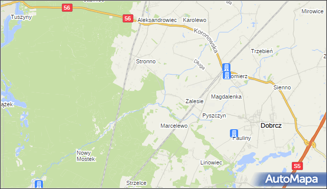 mapa Stronno gmina Koronowo, Stronno gmina Koronowo na mapie Targeo